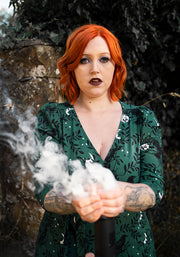 Noctura Teal Raven Print Dress