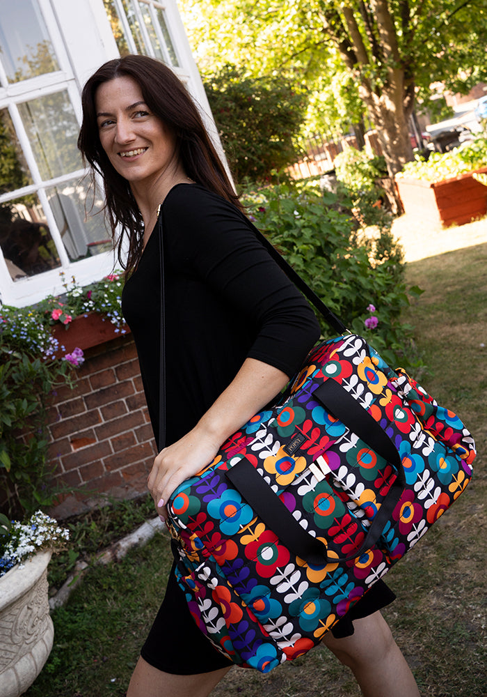 Retro Flower Print Holdall