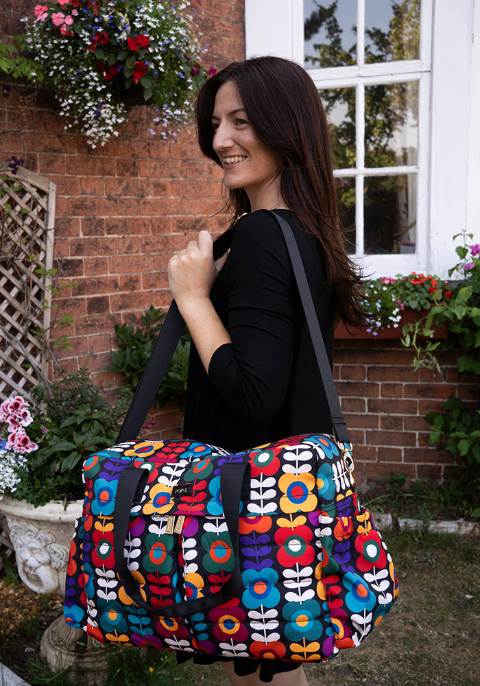 Retro Flower Print Holdall