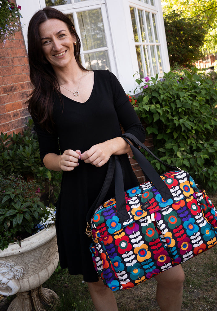 Retro Flower Print Holdall