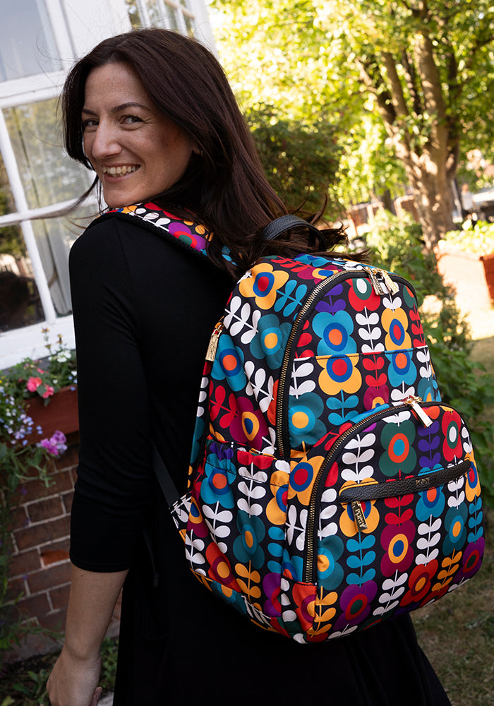 Retro Flower Print Rucksack