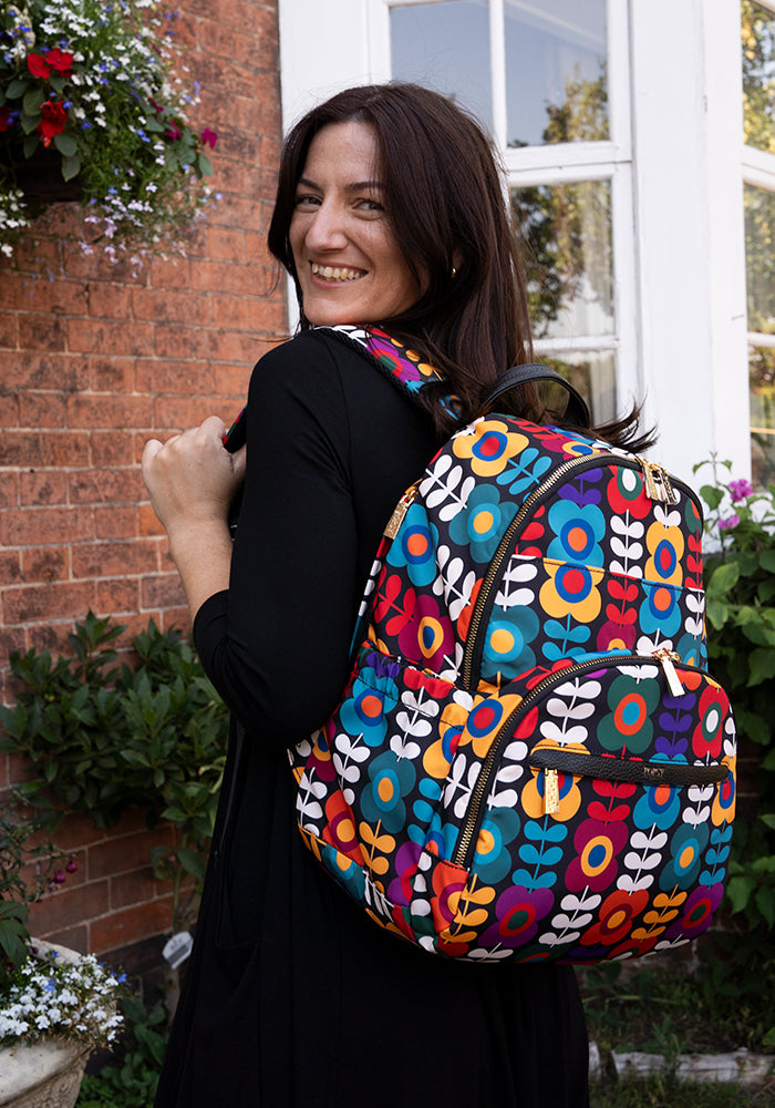 Retro Flower Print Rucksack