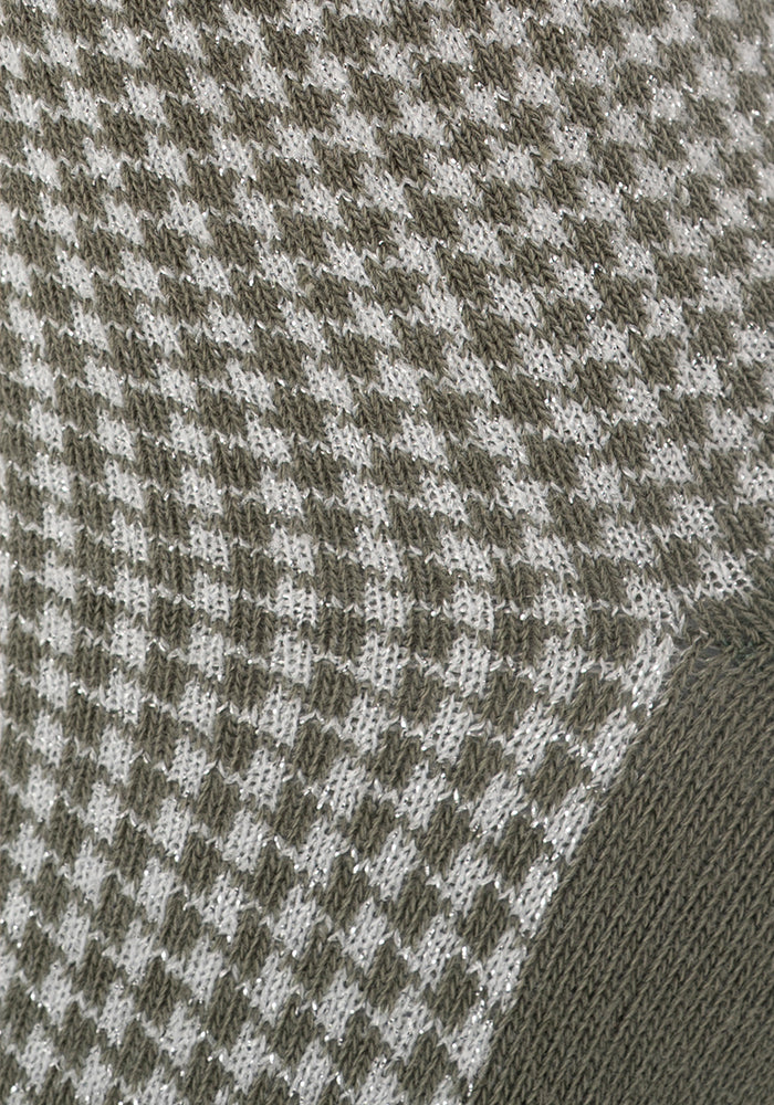 Sage Check Sparkle Socks
