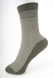 Sage Check Sparkle Socks