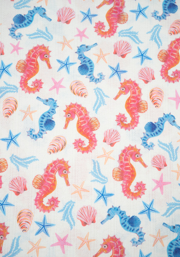 Second angle of Arwen Seahorse Print Pyjama Set, women&
