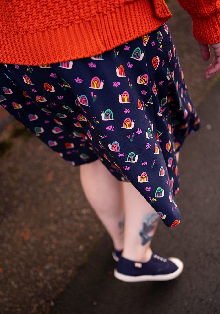 Sixth angle of Sheridan Rainbow Snails Print Cotton Dress