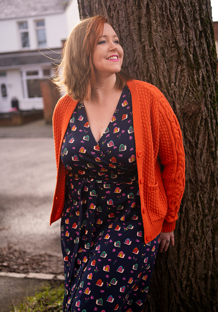 Fourth angle of Sheridan Rainbow Snails Print Cotton Dress