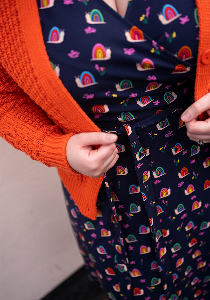 Fifth angle of Sheridan Rainbow Snails Print Cotton Dress