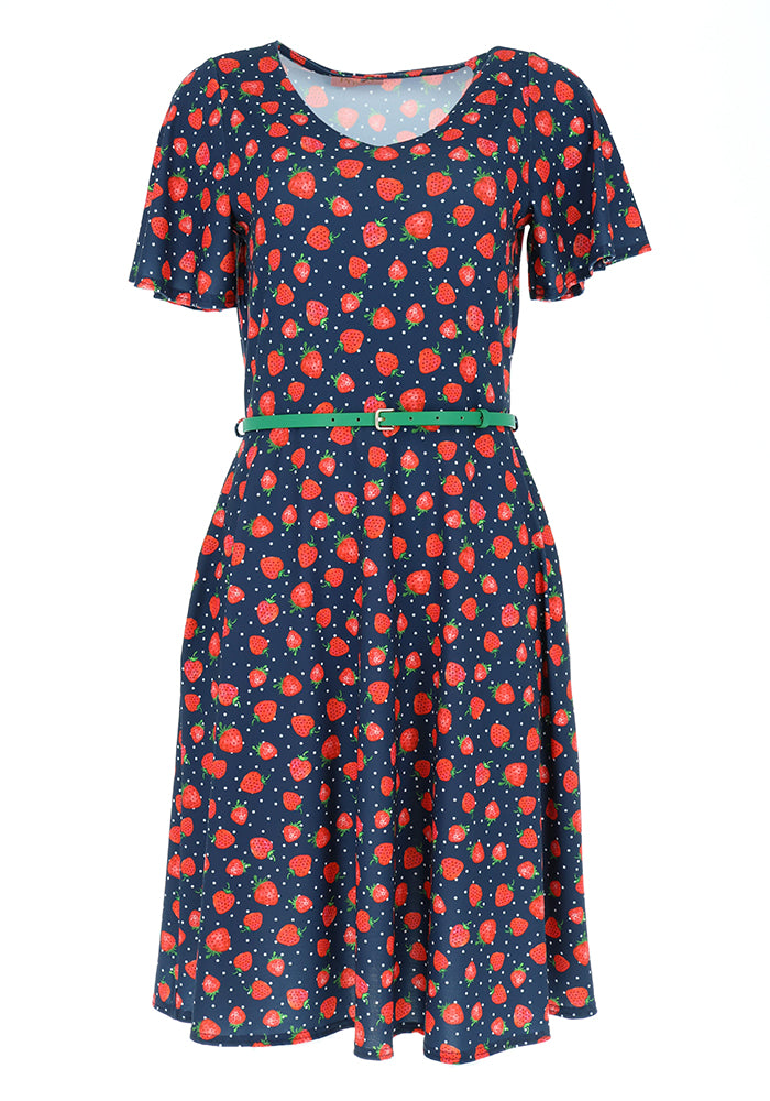 Seventh angle of Sienna Strawberry Print Dress