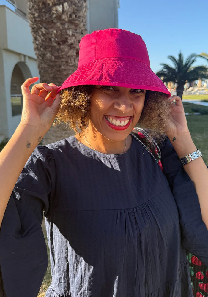 Second angle of Colourful Star Print Reversible Bucket Hat