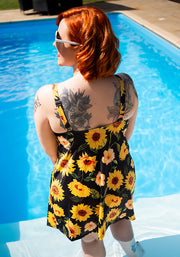 Popsy Sunflower Print Skirted Swimsuit