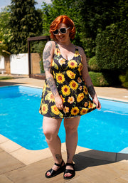 Popsy Sunflower Print Skirted Swimsuit