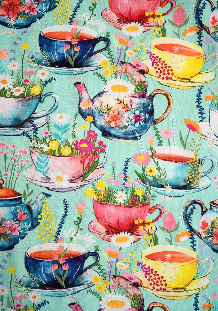 Tamsyn Teacups Print Midi Dress