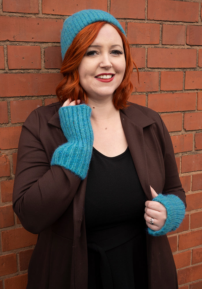 Teal Knitted Beanie Hat