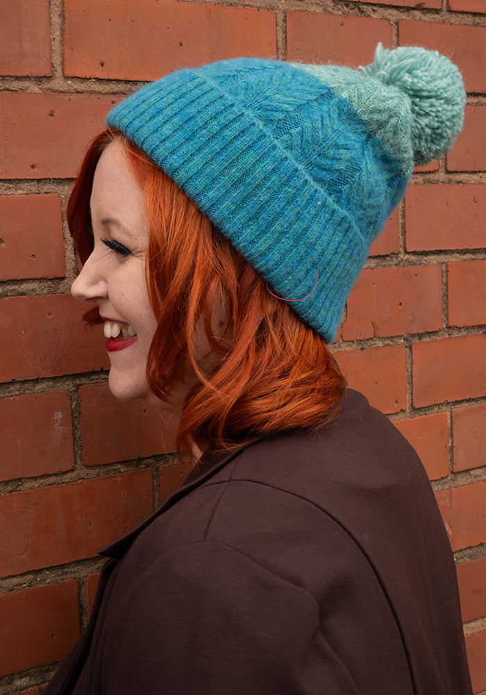 Teal Knitted Beanie Hat