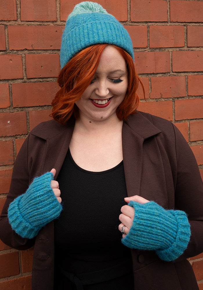 Teal Knitted Beanie Hat