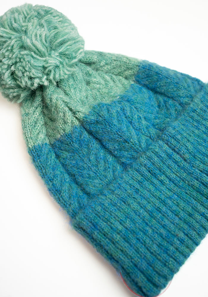 Teal Knitted Beanie Hat