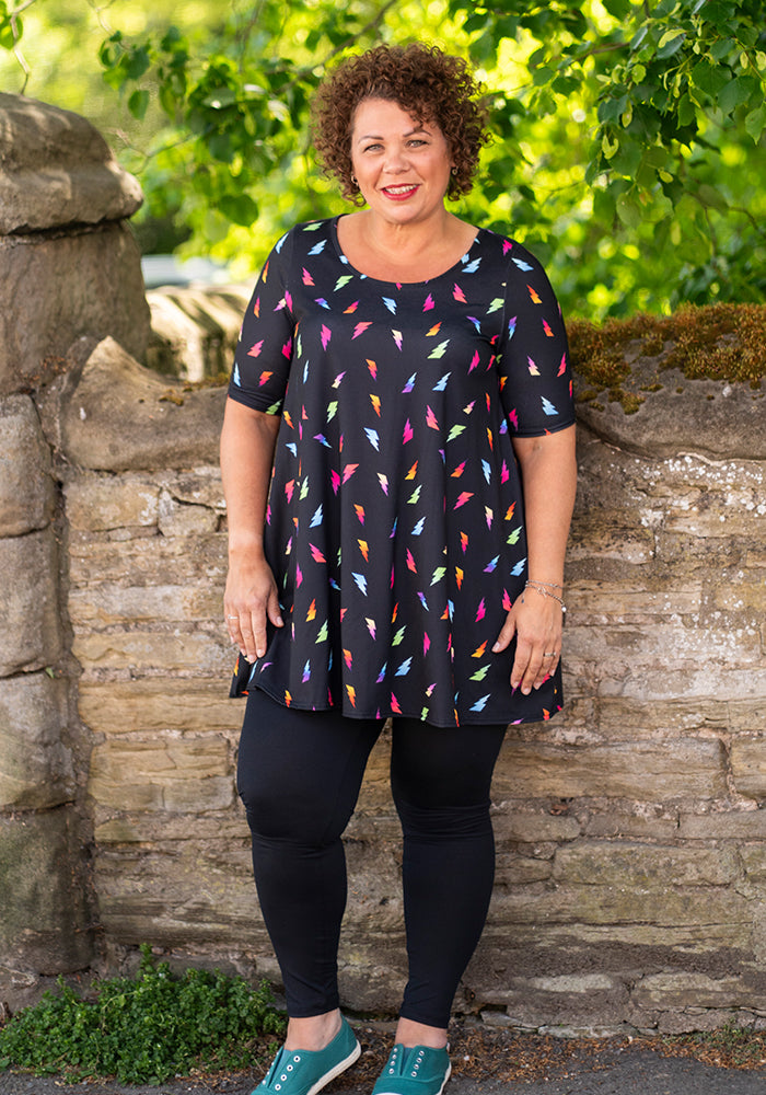 Fifth angle of Hanna Lightning Bolt Print Tunic