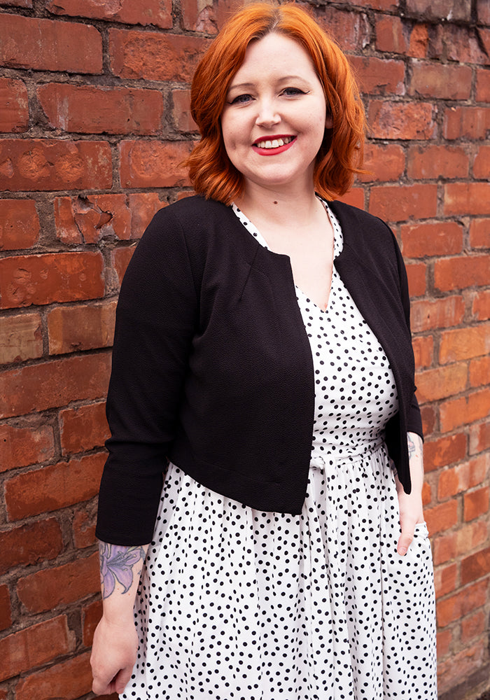 Sixth angle of Aurea Mono Polka Dot Print Jersey Midi Dress