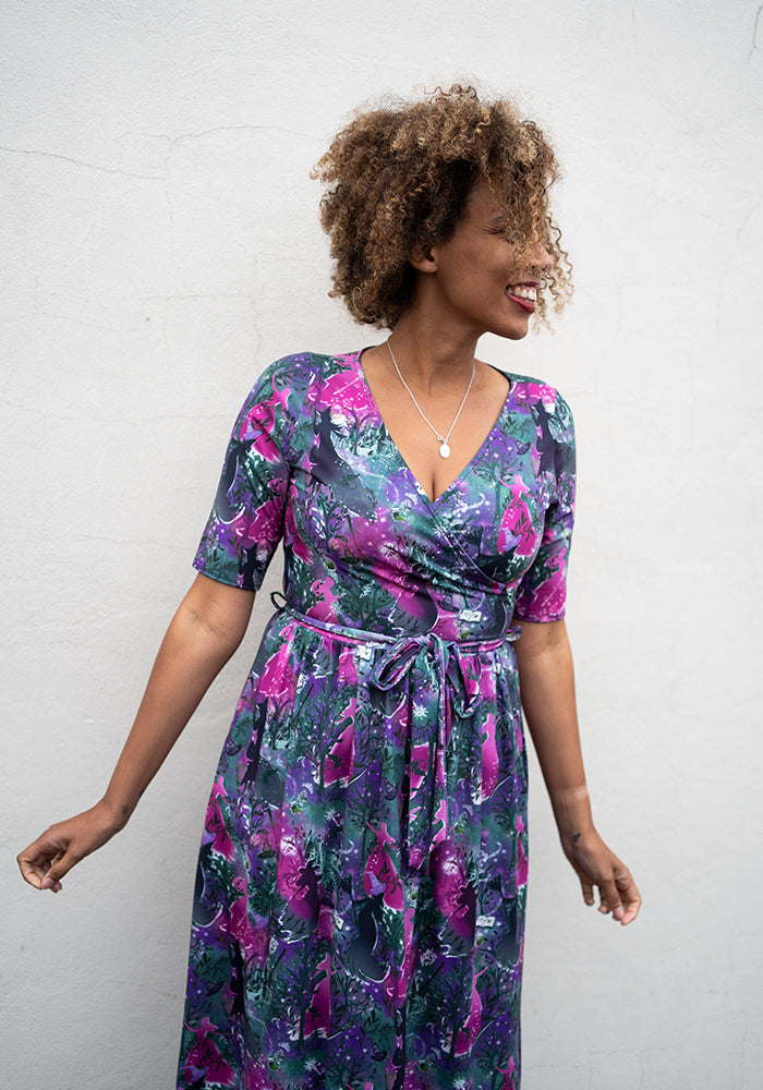 Fifth angle of Elvia Witches Print Midi Dress