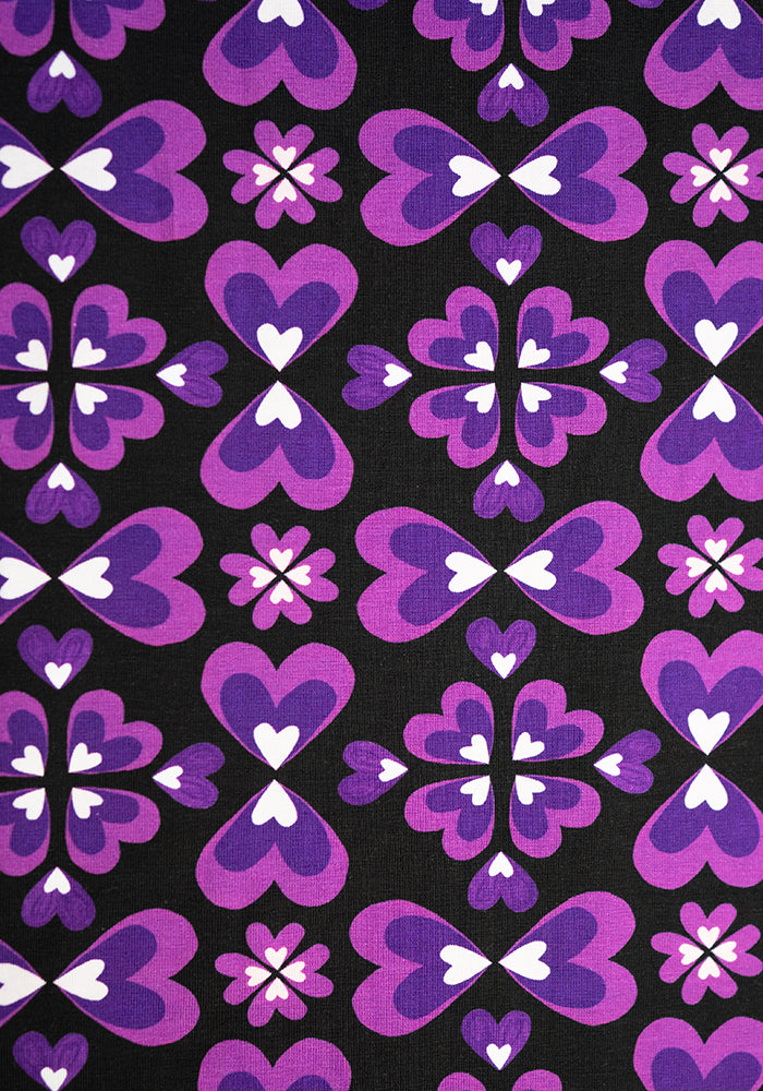 Wynn Retro Painted Hearts Print Cotton Midi Dress