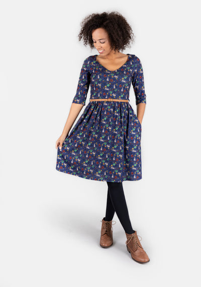 Rebecca Woodland Navy Rabbit Print Dress