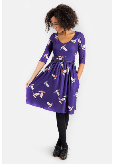 Clara Hummingbird Print Dress