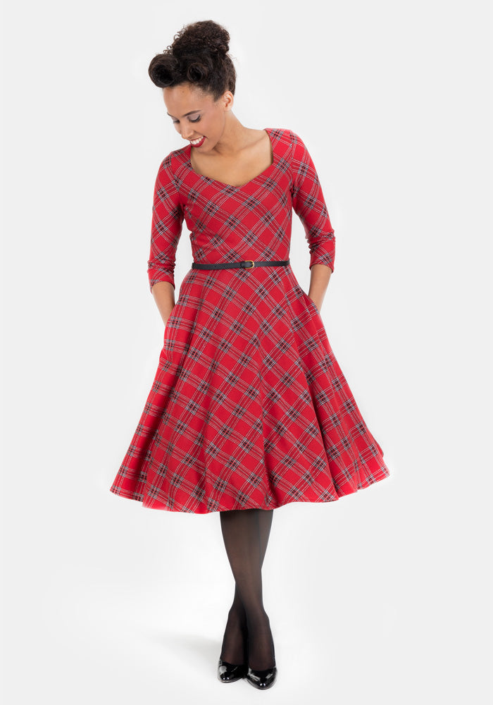 Tara Red Tartan Swing Dress