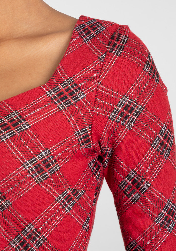 Tara Red Tartan Swing Dress
