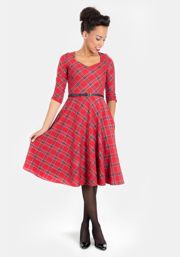 Tara Red Tartan Swing Dress
