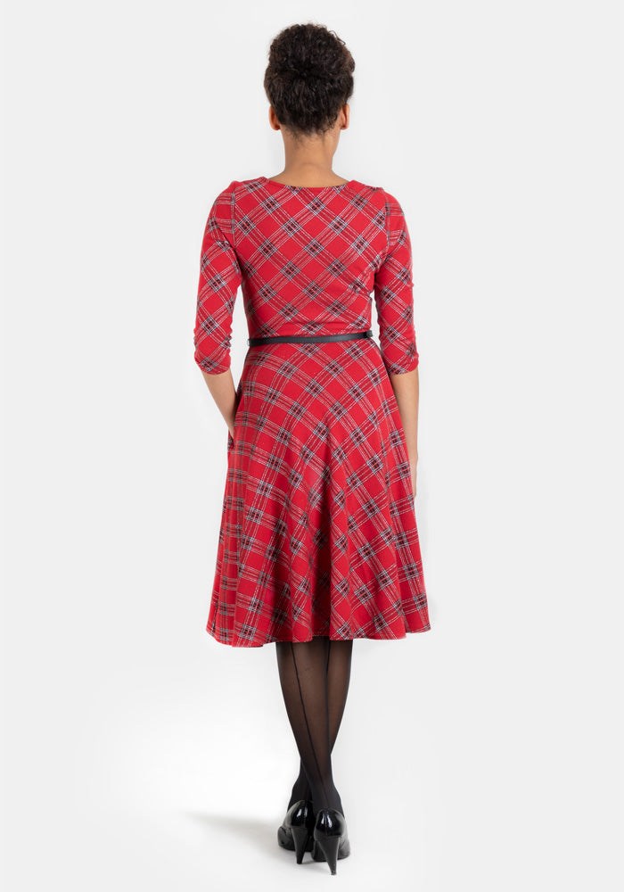 Tara Red Tartan Swing Dress