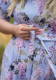 Wisteria Trailing Watercolour Floral Print Swing Dress