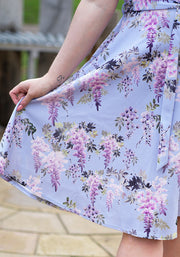 Wisteria Trailing Watercolour Floral Print Swing Dress
