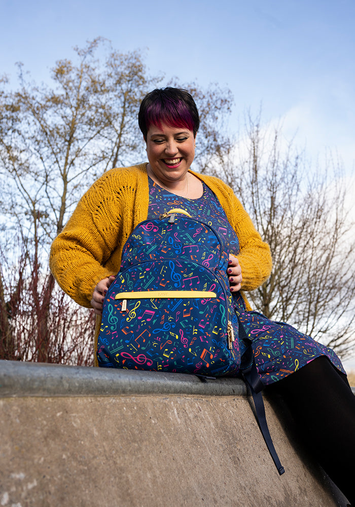 Musical Notes Print Rucksack