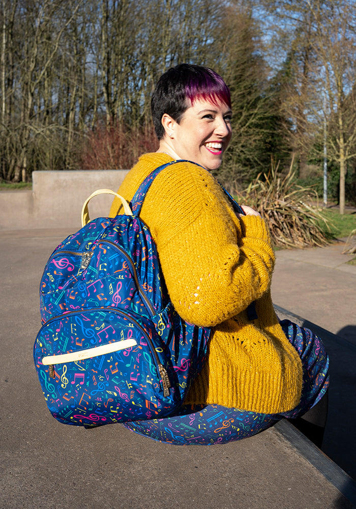 Musical Notes Print Rucksack