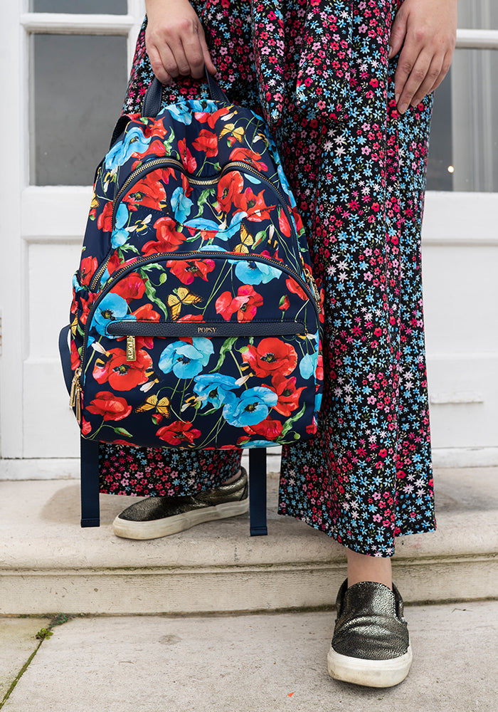 Poppy Print Rucksack