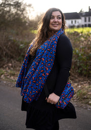 Blue Animal Heart Print Scarf