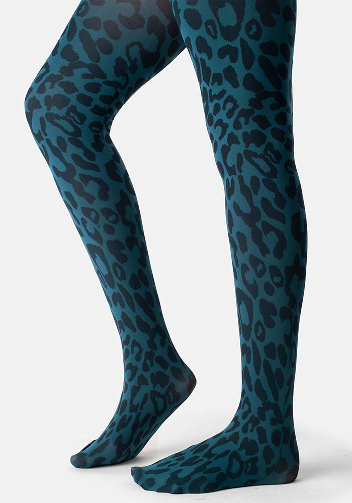 Premium 50 Denier Teal Animal Print Tights – Popsy Clothing