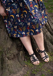 Amanita Woodland Mushroom Print Midi Dress
