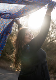 Blue Animal Heart Print Scarf