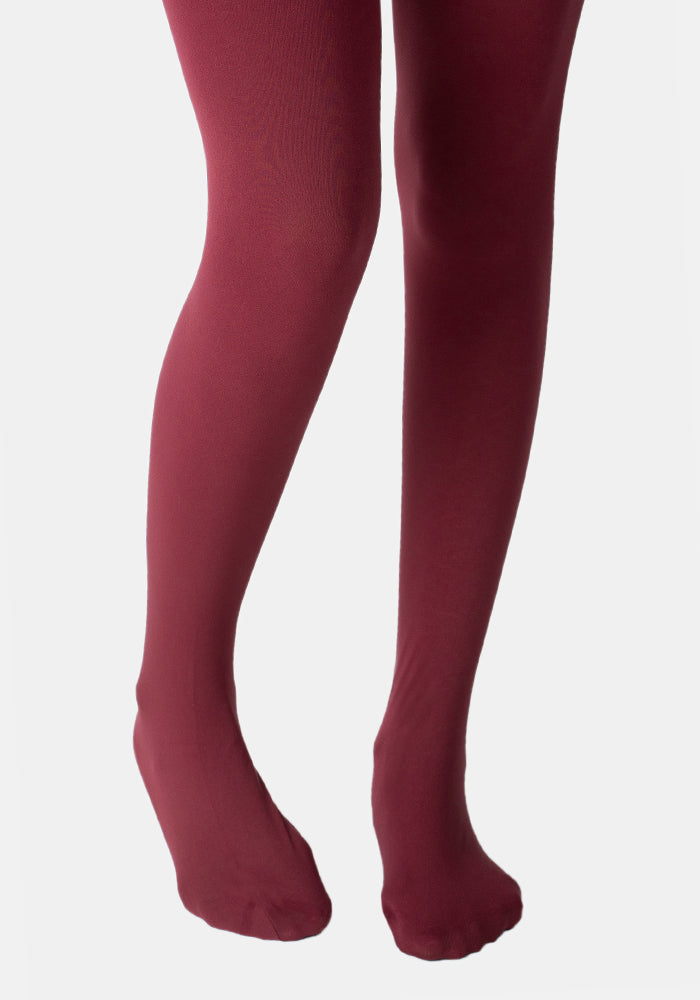 Front view of Premium 80 Denier Tights Burgundy