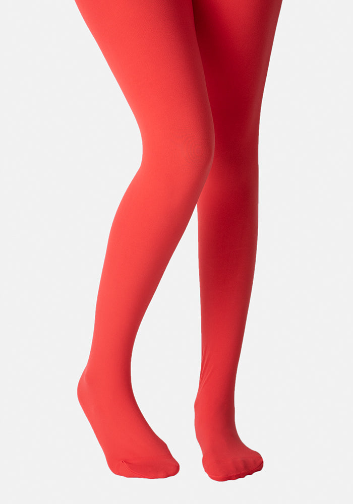 Second angle of Premium 80 Denier Tights Red