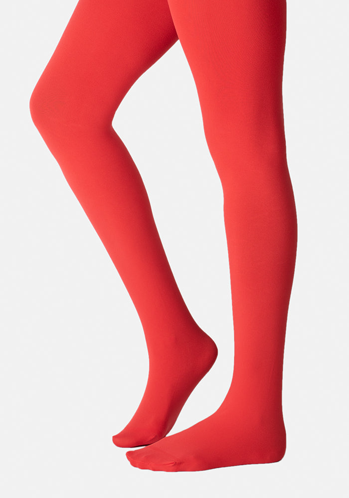 Front view of Premium 80 Denier Tights Red