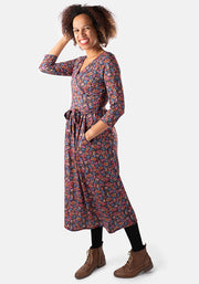 Aadya Ditsy Print Midi Dress