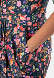 Abilene Bird & Floral Print Dress