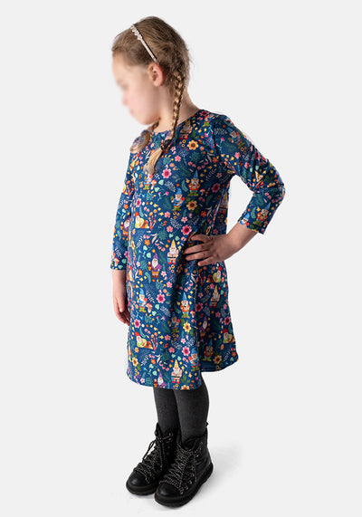 Children's Garden Gnome Print Dress (Adan)