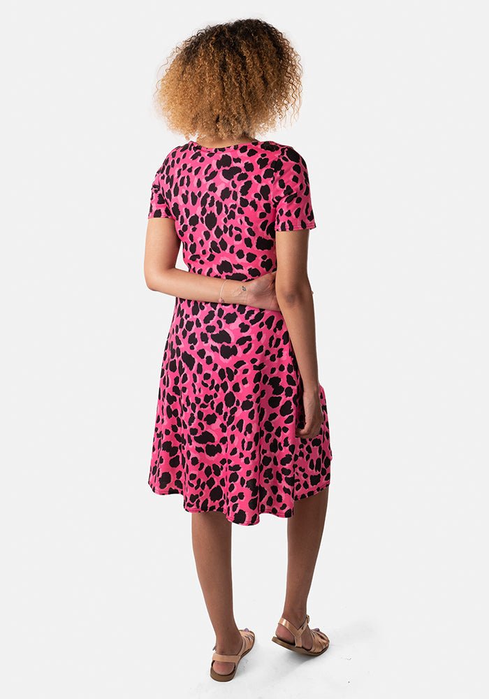 Adina Pink Animal Print Dress