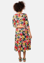 Aditi Large Floral Print Midi Dress