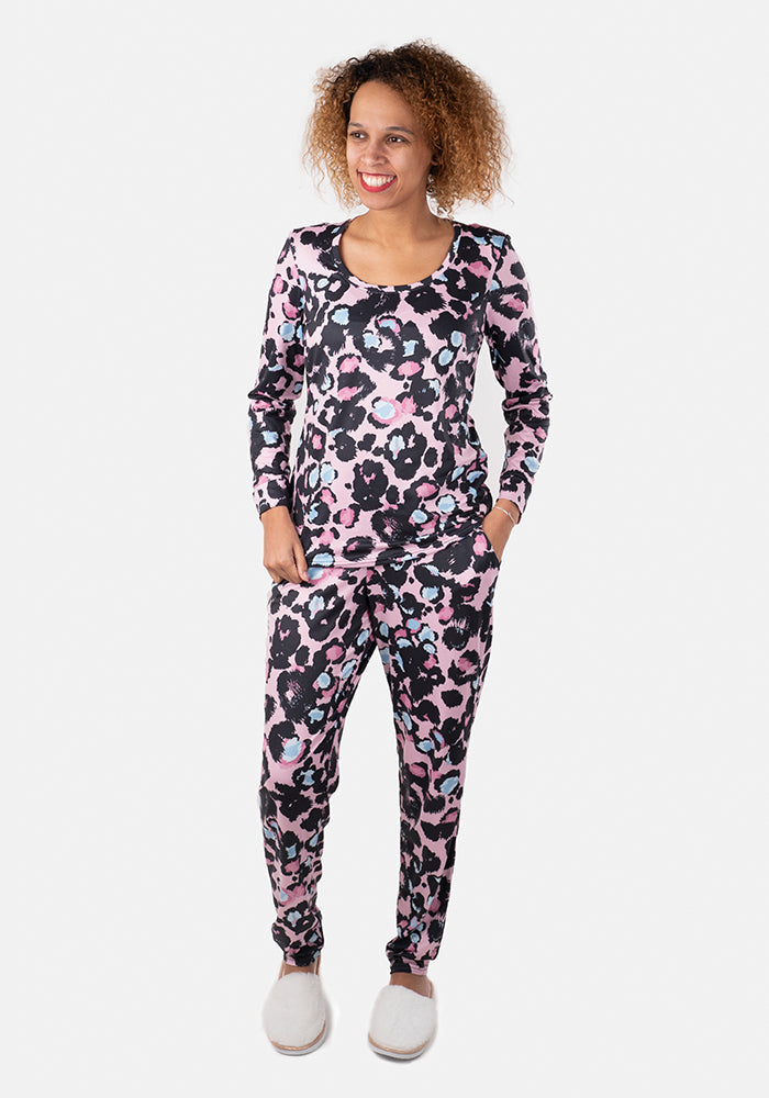 Adley Light Pink Animal Print Pyjama Set