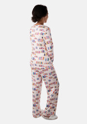 Agatha Cream Book Print Pyjama Set
